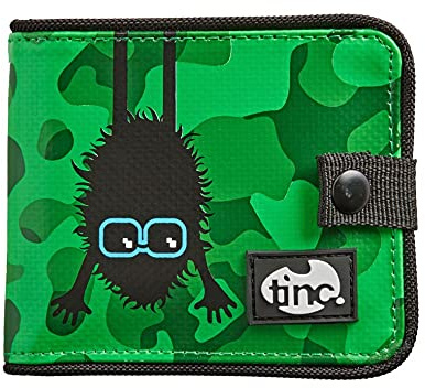 Tinc Portafoglio per sport all'aria aperta Trifold per bambini con carte e portamonete con cerniera verde