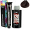 PostQuam - Pack de 3 Tinte de Peluqueria Profesional + Agua Oxigenada en Crema de 20 VOL | Tinte Permanente 100% Cobertura de Canas Garantiza Color Natural Uniforme y Duradero