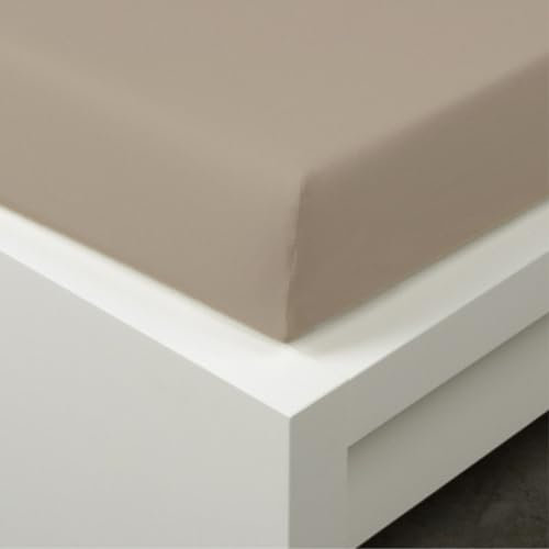 Tibex, Spannbettlaken De Luxe, Braun Betttuch - 180x200 cm und 200x220 cm, Bettlaken mit Gummizug, Spannbetttuch bis 30 cm Matratzenhöhe, Baumwolle 95%, 5% Elastan