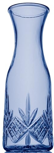 Godinger Carafe, Glass Pitcher, Wine Pitcher, Cocktail Carafe, Water Jug, for Iced Tea, Mixed Decanter & Beverages, Barware & Drinkware, Blue, 32oz