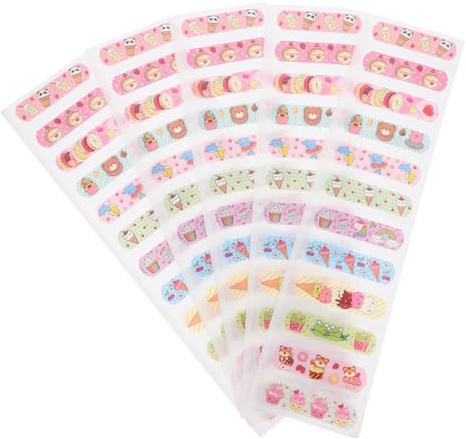FRCOLOR Vendajes Adhesivos para Niños, 50 Piezas, Pe, Transpirables y Cómodos, Buen Sellado para Cortes y Raspaduras Varios estilos