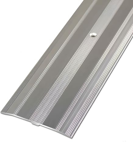 YTYTU 6 cm Breite Türschwellen Leiste Aus Aluminium, Übergangsstreifen, Türübergangsleisten, Ausgleichsprofil Von Holz Zu Fliesen, Zum Verbinden Von Bodenlücken, Schwellenübergang(Silber)