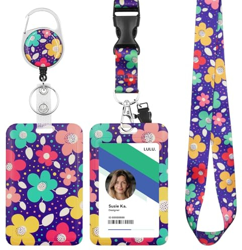 Porta Badge da Collo, Porta Badge Rigido, Moschettone Clip e Porta Badge Identificativo con Cordino Staccabile, può Contenere Fino a 4 Carte, per Carta Bancaria, Chiave, Carta d'Identità