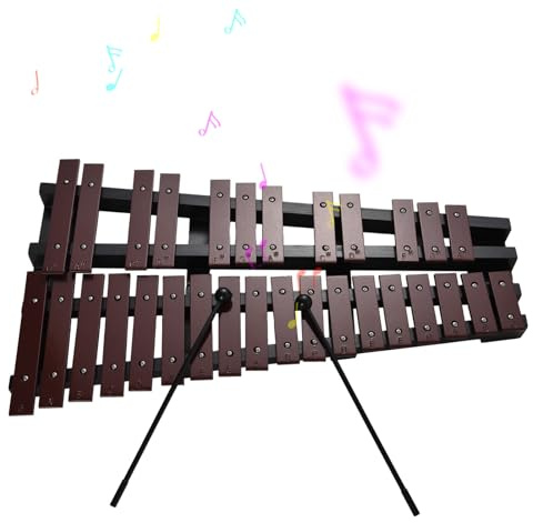 Holz Xylophon mit 30 Aluminium Klangplatten faltbares Glockenspiel inkl Tragetasche 2 Schlegeln Musikinstrument f r und Erwachsene mit klarem Klang