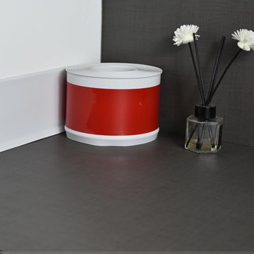 Wodsty Plinthe en PVC souple, 3 m x 8 cm, garniture de moulure de plinthe murale, panneau doratif en S pour rénovation de maison, blanc ou Ay
