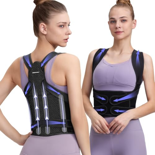 ZIMAOSHAN Posture Brace for Women & Men - Adjustable Back Brace for Spine Alignment, Shoulder Support, and Pain Relief from Scoliosis & Hunchback – Comfortable Posture Corrector Brace (Large)