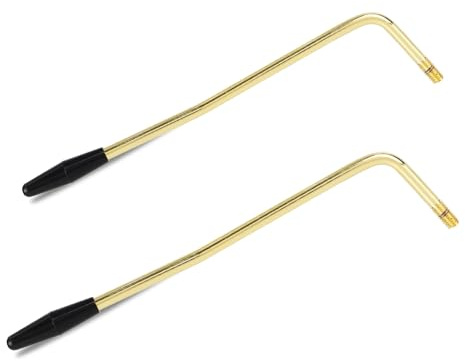 Penitue 2pz Leva del Tremolo, 5mm & 6mm Filettatura Whammy Bar con Punta Sistema Singolo Tremolo Metallico di Ricambio Adatto per Chitarra Elettrica (Colore Oro)