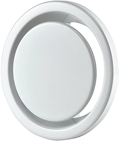 Steinberg14 vit frånluft tallriksventil Anemostat stål runda ventilationsventiler med klämfjädrar (vit, Ø 160 mm)