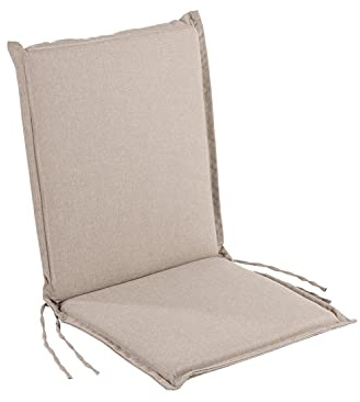 Cojín para sillón de jardín reclinable olefin color Marrón tosado, Medidas 92x42x4 cm, Repelente al agua, Desenfundable, Funda de cojín con relleno para sillas de terraza, Cojines silla de comedor