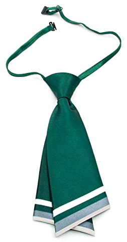 Mantieqingway Women Uniform Necktie Adjustable Strap Striped Pre-tie Ties (Green