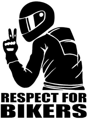 Respect for Cyclists Reflektierender Aufkleber, KIMISS 15 * 11cm Respect for Bikers Motorradaufkleber Autoaufkleber Fashion Car Decoration Sticker (Schwarz)