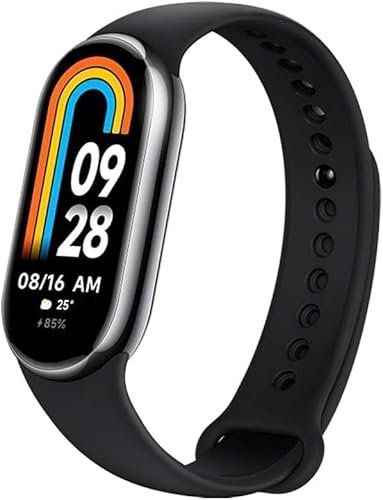 Mi Smart Band 8 - Bracciale attività, schermo AMOLED, monitoraggio della frequenza cardiaca, 190 mAh, 150+ modalità sportive, fino a 16 giorni di autonomia, Nero
