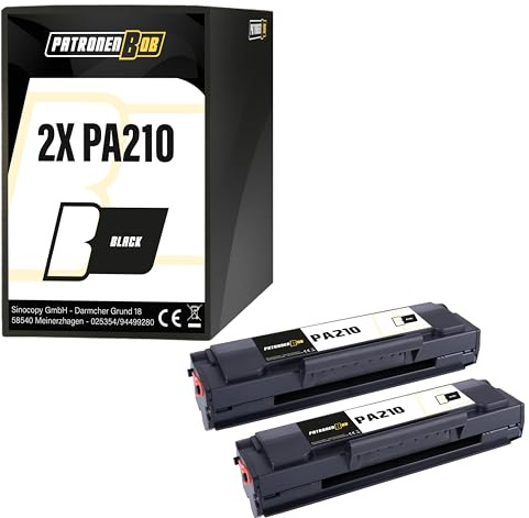 Patronenbob 2X Toner Kompatibel PA210 BK für Pantum P2502W P2500W M6550NW M6500W M6558NW M6608NW M6600NW
