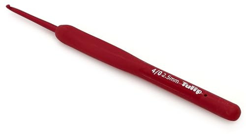 Frida's Wollhaus Tulip Etimo Red Häkelnadel mit Komfortgriff glatte Hakenspitze griffig 15 Größen (2,5 mm)