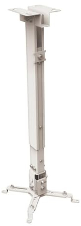 Universal Adjustable Projector Ceiling Mount 15kg Iron Bracket | White Finish, Adjustable Channel and Ceiling Plate, Four Double-jointed Support Arms