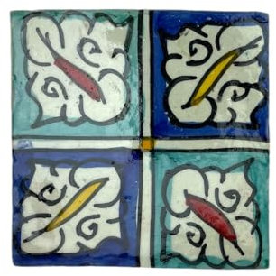 Mattonella Piastrella Marocchina in Ceramica Dipinta a Mano, 10 x 10 cm