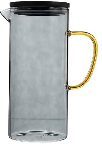 ELAYARD Glass Water Kettle 1.5l Heat Resistant Juice Pitcher with Lid and Filter, Cooling Water Bottle for Home and Office Use
