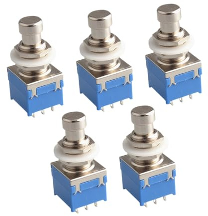 CIMAXIC 5pcs Pin Guitar Effects Pedal True Bypass Foot Switch for Electric Guitar Metal Construction