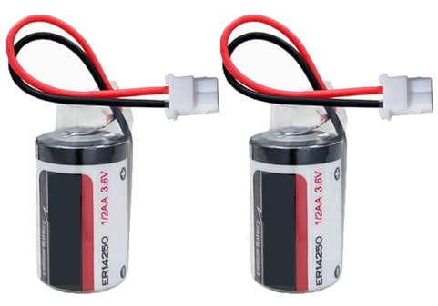 2 Pack ER14250 3.6V 1200mAh 1/2 AA Non-Rechargeable Disposable Lithium Battery Compatible with LS14250 (with Delta Specific White Connector)