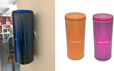 Kaffeepaddose -2er Set Metall MU NEU MIT PADLIFTER sortierte Kaffeemotive + 2 Kaffeebecher Coffee