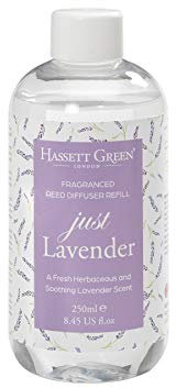 Hassett Green London - Just Lavender - Fragrance Oil Reed Diffuser Refill - Larger Size 250ml Bottle