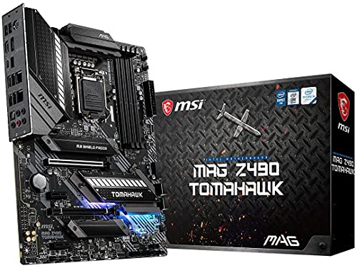 MSI MPG Z490 TOMAHAWK Motherboard ATX, LGA1200, DDR4, Dual LAN, USB 3.2 Gen2, Lightning USB, Type C, M.2, DisplayPort, HDMI, Pre-installed I/O Shield, RGB, Gen 4 Ready, 10th Gen Intel Core,7C80-004R
