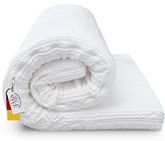 FMP Matratzenmanufaktur, Visco Topper 8 cm, Memory Foam Matratzenauflage für optimale Druckentlastung & Rückenschmerzen, ergonomisch & atmungsaktiv, 180x190cm weiß
