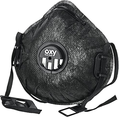 Oxyline 10x FFP3 X320 SV RD Maschera protettiva semimaschera antipolvere respiratoria Maschera di protezione con valvola in nero, riutilizzabile
