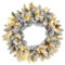 HOMCOM Couronne de Noël Porte givrée Artificielle 60 CM décoration de Noël Lumineuse avec Pommes de pin et Baies Rouges, lumières LED et minuterie, pour Porte, fenêtre ou cheminée, Vert