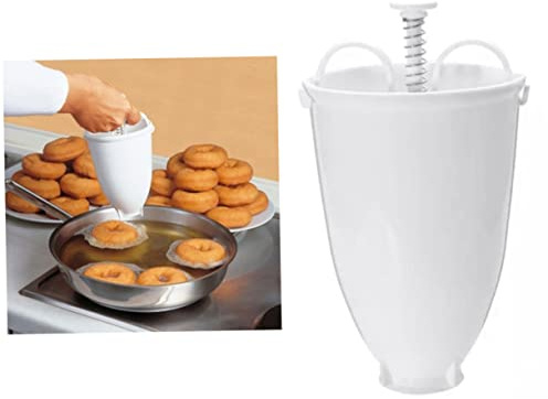 Ciieeo Plastic Mould Pp Dispenser Doughnut Lightweight Maker Donut White for DIY Baking Donut Mould for Home Kitchen Use | Creative DIY Baking Tool, Fry Batter Dispenser, Ring-Forming Helper, Handy for Baking Projects in Kitchen