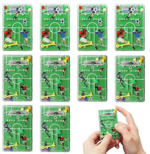 APOMOONS 10 Stück Fussball Mitgebsel, Mini Flipperspiel Fußball, Geduldsspiel kinder, Fussball Geschenke Jungen, Kinder Fussball Spiele Mix (7.5x4.5CM)