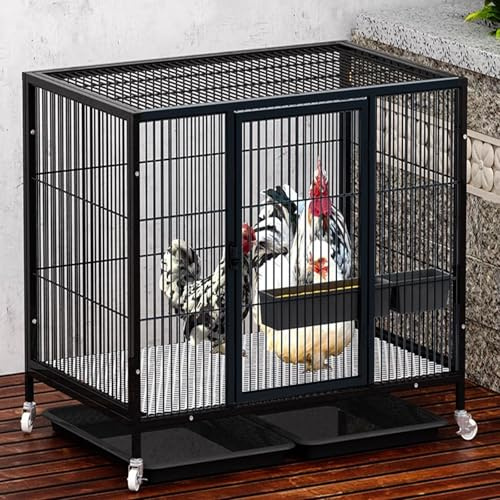 Robuster Hühnerstall Mit Universalrädern Für 1-15 Hühner Mit Eiablage Kleintierkäfig Winterfest Für Hühner Hasen Geflügel，in 4 Größen Verfügbar(70.7 * 50.1 * 56.5cm)