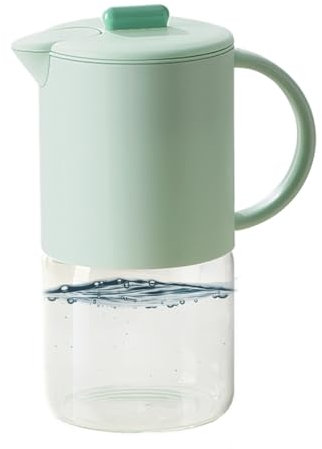 Jarra de de vidrio, jarra resistente al calor, recipiente de té fácil de limpiar, 9.0 x 7.6 x 4.72 pulgadas, dispensador hermético de bebidas, 1500 ml para bebidas heladas, almacenamiento en