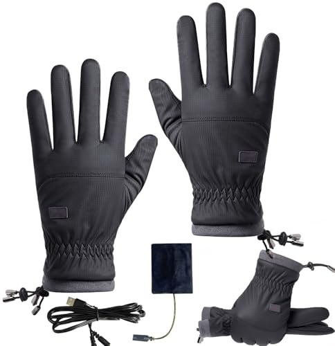 Quorvex Guantes Térmicos de Invierno - Guantes Deportivos Impermeables al Viento con Calefacción USB,Equipamiento para Deportes De Invierno Trabajo Snowboard Trineo Y Esquí