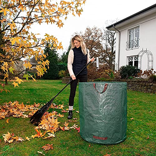Laubsäcke Gartenkorb, 4er Selbststehend Gartensack 270L Laubsack Gartenabfallsack Faltbar Abfallsack Müllsack, bis 50Kg