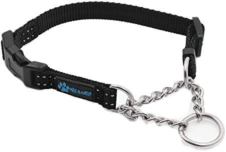 Max and Neo Martingalhalsband aus Edelstahl, Größe XS, schwarz