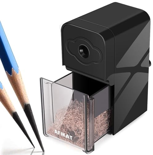 AFMAT, Temperamatite a punta lunga, punte lunghe 8-20 mm, affilatura regolabile e autofilettante, temperamatite per artisti, manuale, per carboncini, arte, disegno, schizzi, matite colorate