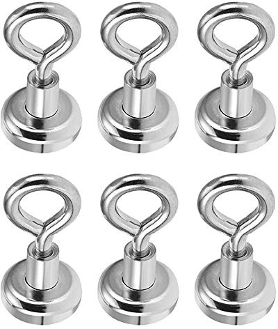zfdg Ganchos Magnéticos, 6 Piezas Imán Redondo Ganchos, Imanes con Gancho, Diámetro Ganchos Magnetico, para Cruceros Llaves de Soporte de Puerta Colgante Refrigeradores de Oficina en Casa