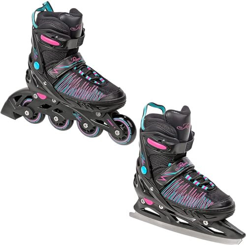 RAVEN 2in1 Schlittschuhe Inline Skates Inliner für Kinder Erwachsene Mädchen Damen verstellbar (Allure, 35-39 (23cm-25,5cm))