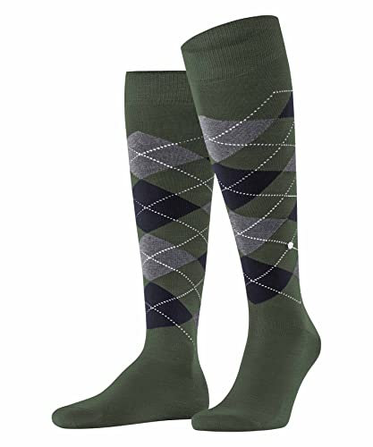 Burlington Herren Kniestrümpfe Manchester M Kh Baumwolle lang gemustert 1 Paar, Grün Mountain Green 7982, 40-46