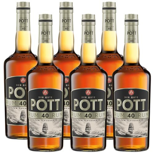 POTT Rum (6x0,7l) 40% vol., echter Übersee Rum - Hervorragend geeignet zum Kochen und Backen, für winterliche Heißgetränke, zum Verfeinern von Desserts, für Cocktails und Longdrinks oder pur auf Eis