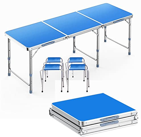 OURECO 1,8 m Outdoor-Klapptisch, Aluminium-Klapptisch, Bodentisch, tragbarer Multifunktionstisch, höhenverstellbar, geeignet for Mehrpersonenpartys, Picknicks (Color : B)