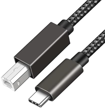 USB C auf USB B Kabel, Typ B 2.0 auf Typ C, Midi-Datenkabel aus Nylon geflochten, Stecker auf Stecker, kompatibel mit MacBook Pro, iMac, XPS, Acer, ASUS, HP/Epson/Canon, Yamaha, 2 m