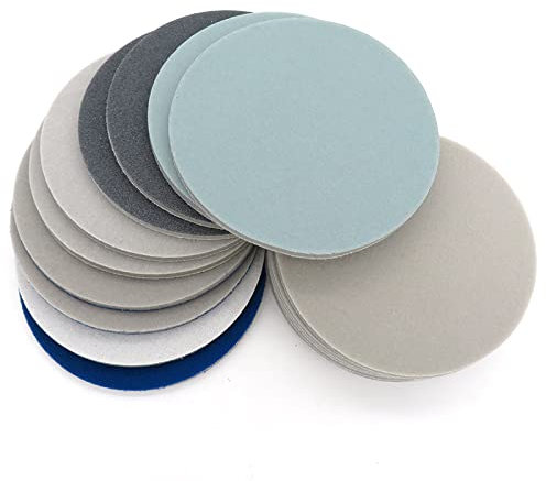 12 STÜCKE 5 Zoll Schleifschwamm Schleifpapier Schleifscheibe Wet & Dry Klettverschluss 300-3000 Körnung Zum Polieren Schleifen,300-400