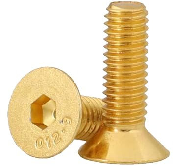 5/10 Stück Sechskant-Innensechskant-Senkkopfschrauben Legierungsstahl Titanbeschichtung Gold M2 M2.5 M3 M4 M5 M6 (Color : 20mm_M5-10Pcs)