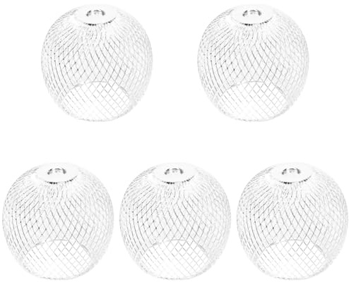Hemobllo Open Wire Metal Lamp Shade Set of 5 Lamp Cover for Ceiling Light Indoor Pendant Lighting Bedroom Table Light and Chandelier Decor 2.75 in