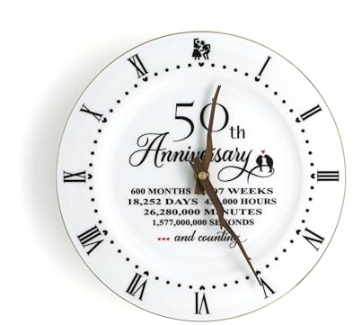 TOBOHU Keramik-Wanduhr zum Jahrestag, Weiß