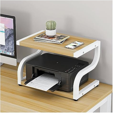 Druckerregal Druckerständer Druckerhalter Holz-Druckerregal, Desktop-Kopierregal, Stahlrahmen, Drucker-Aufbewahrungsregal Für Faxgerät, Scanner, Dateien, Bücher Druckertisch ( Color : G , Size : 2 Tie