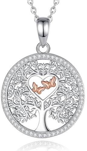 CELESTIA Collier Arbre de Vie Femme Argent 925 Pendentif Arbre de Vie Bijoux Cadeau Femme Cadeaux Maman Fetes des Meres Grand Mere