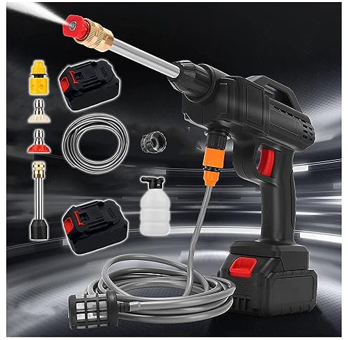 FDHESAR Laveuse À Pression,Laveuse À Pression À Batterie, 600W, Deux Batteries 24V1500Mah Laveuse Sans Fil, Petite Et Légère Laveuse À Pression, Pour Le Nettoyage Des Vitres